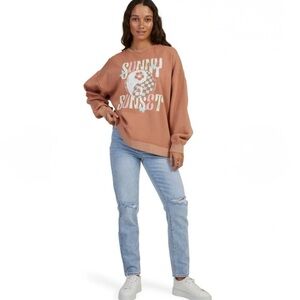 ROXY When it’s Fine Sweatshirt beach sunset sweatshirt womens size small